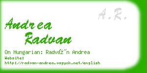 andrea radvan business card